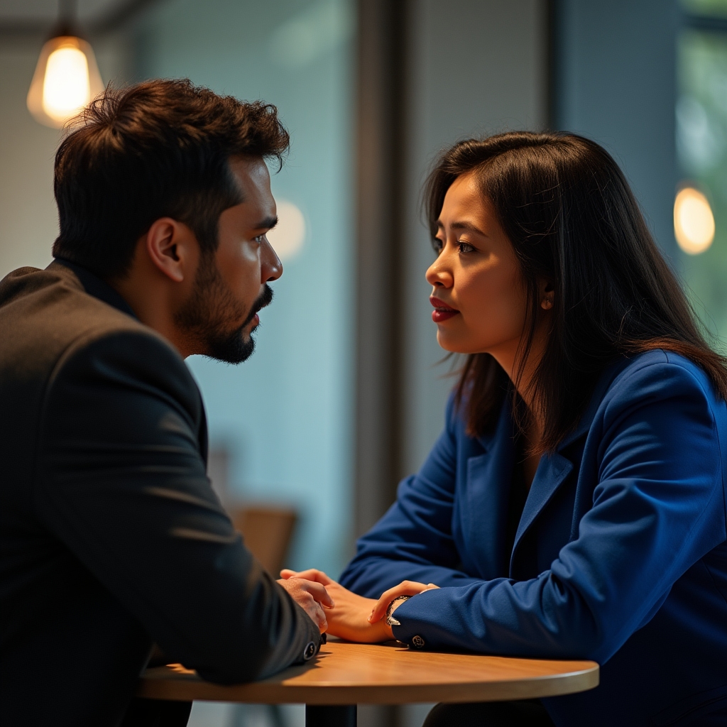 Close-up of two professionals in deep conversation during a coaching session