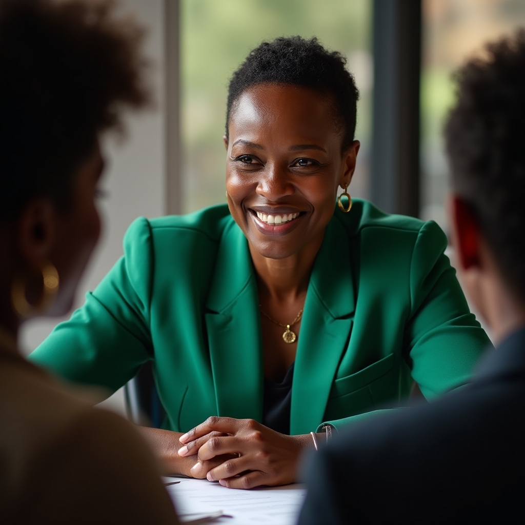 Professional coaching facilitator in focused conversation with a participant